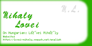 mihaly lovei business card